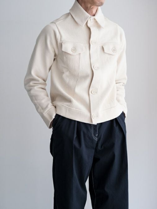 LARDINI ラルディーニ ホワイトデニムジャケット XS~Sサイズ相当 LARDINI ラルディーニ ミラノリブジャケット OFFWHITE | ITAL STYLE WEAR