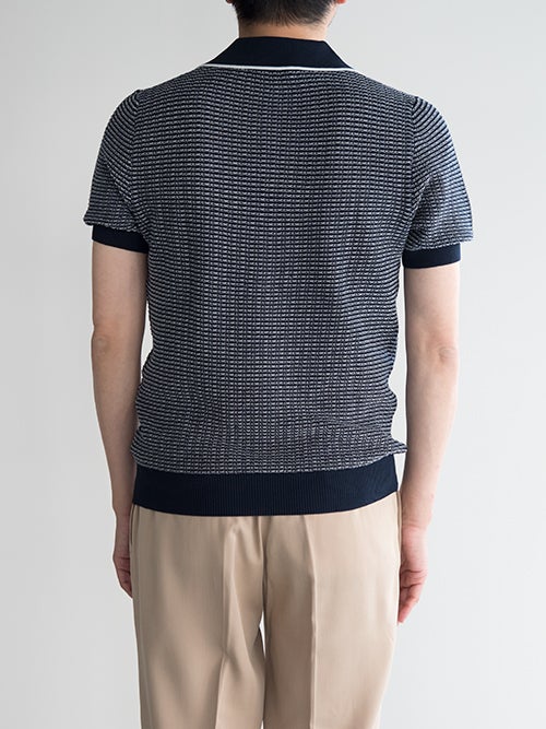 Morgano モルガーノ スキッパーニットポロ NAVY | ITAL STYLE WEAR