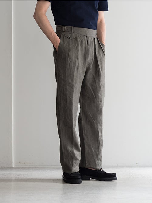 KENNETH FIELD ケネスフィールド GURKA Ⅲ TROUSER LINEN HERRINGBORN