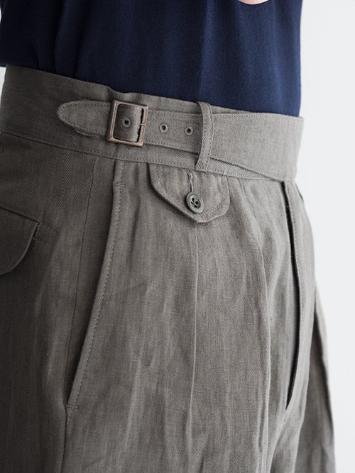 KENNETH FIELD ケネスフィールド GURKA Ⅲ TROUSER LINEN HERRINGBORN