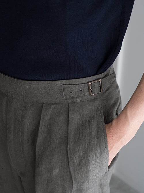 KENNETH FIELD ケネスフィールド GURKA Ⅲ TROUSER LINEN HERRINGBORN