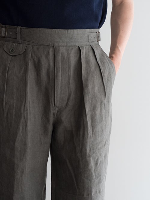 KENNETH FIELD ケネスフィールド GURKA Ⅲ TROUSER LINEN HERRINGBORN