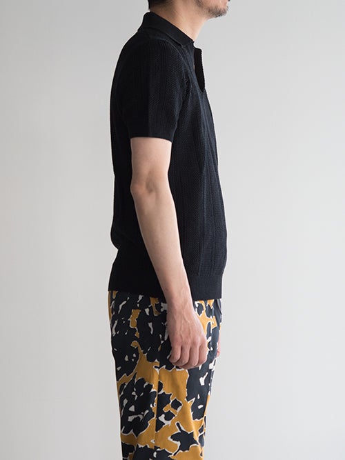 Drumohr ドルモア メッシュ編みスキッパーニット BLACK | ITAL STYLE WEAR