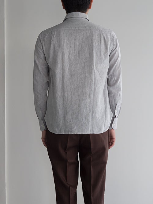 ORIAN オリアン コットンリネン プルオーバーシャツ BEIGE | ITAL