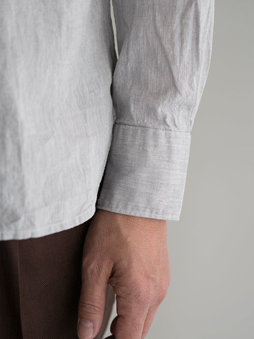 ORIAN オリアン コットンリネン プルオーバーシャツ BEIGE | ITAL