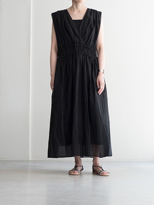 【最終値下げ】新品未使用 enrica エンリカ　ワンピース ENRICA エンリカ コットンラミーワンピース BLACK | ITAL STYLE WEAR