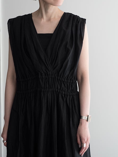 ENRICA エンリカ コットンラミーワンピース BLACK | ITAL STYLE WEAR