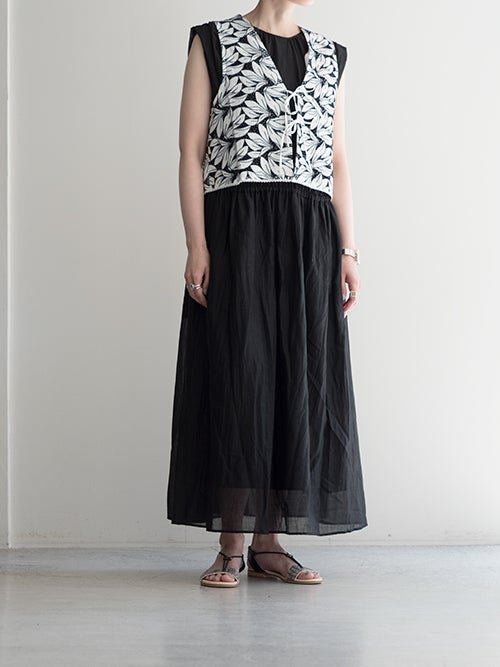 ENRICA エンリカ コットンラミーワンピース BLACK | ITAL STYLE WEAR