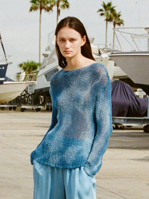 ENRICA エンリカ インディゴ染めコットンリネンニット BLUE | ITAL