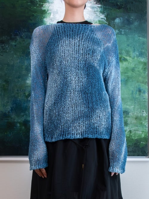 ENRICA エンリカ インディゴ染めコットンリネンニット BLUE | ITAL