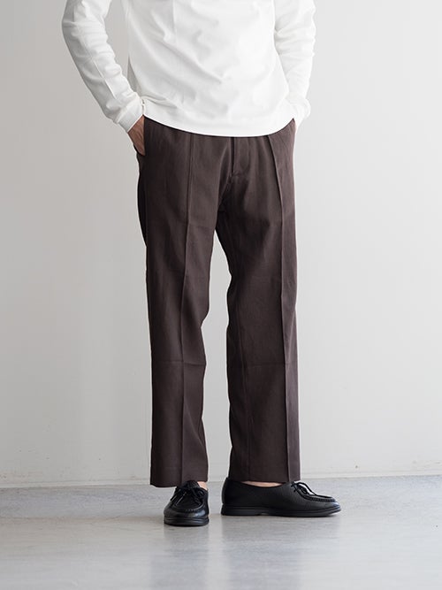 SALE】I'M BRIAN アイムブライアン リネンシャーリングパンツ BROWN