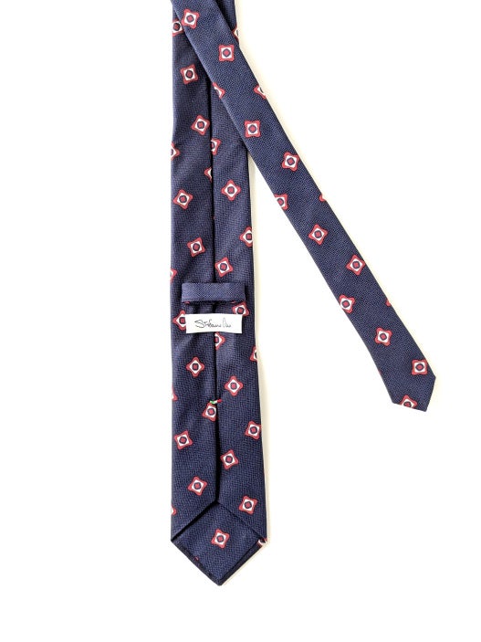 【美品】　Stefano Cau ネクタイ 小紋柄 ネイビー STEFANO CAU ステファノカウ シルクネクタイ 小紋柄 NAVY | ITAL STYLE