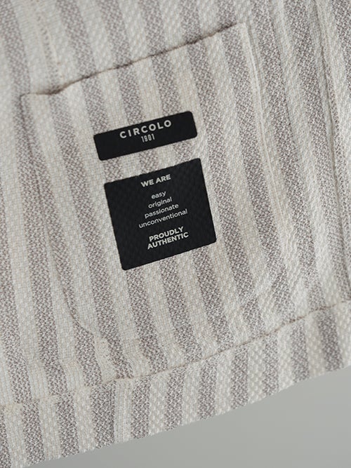 CIRCOLO ニット ジャケット 46 M 黒白 ストライプ we are CIRCOLO 1901 チルコロ 1901 リネンブレンド ストライプ柄ジャケット
