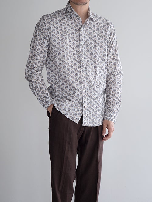 GUY ROVER ギローバー リネンコットンシャツ BROWN.S | ITAL STYLE WEAR
