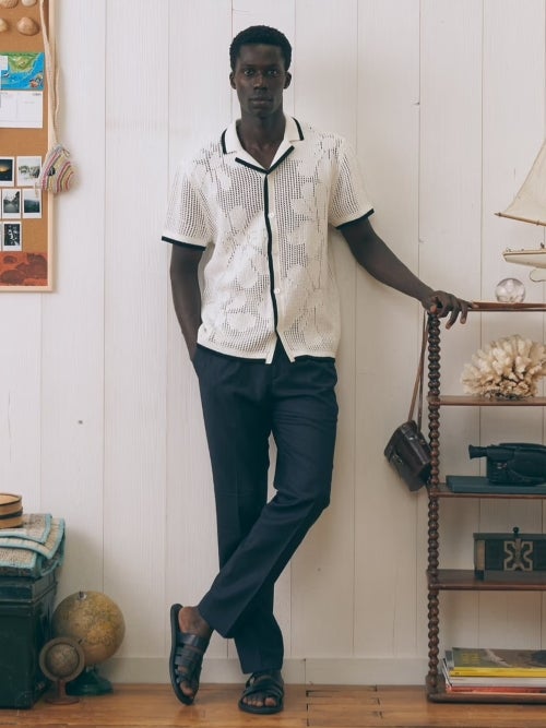 COLONY CLOTHING コロニークロージング スキッパーリネンシャツ BEIGE