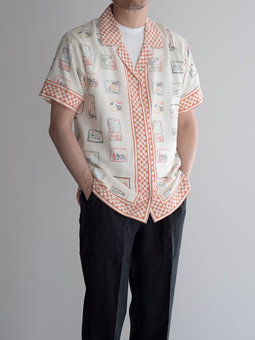 GUY ROVER ギローバー リネンコットンシャツ BROWN.S | ITAL STYLE WEAR