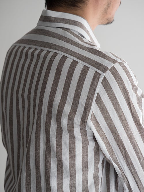GUY ROVER ギローバー リネンコットンシャツ BROWN.S | ITAL STYLE WEAR