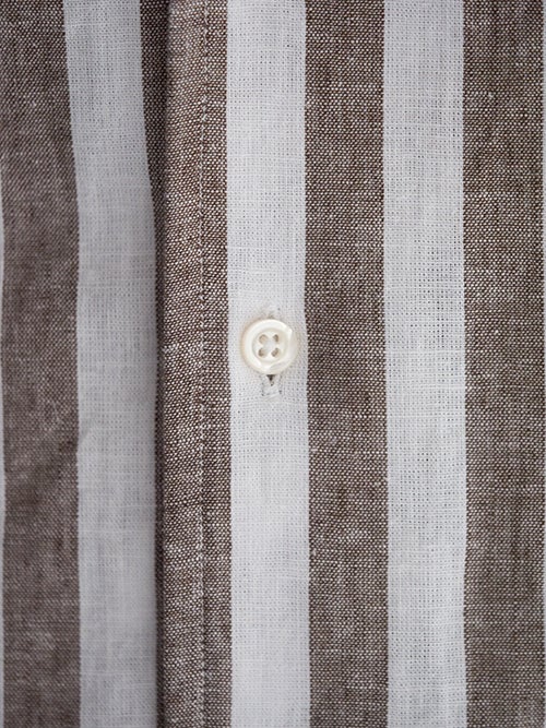 GUY ROVER ギローバー リネンコットンシャツ BROWN.S | ITAL STYLE WEAR