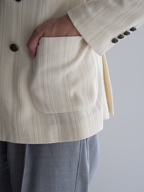 CIRCOLO 1901 チルコロ 1901 パネル編み ダブルジャケット OFFWHITE