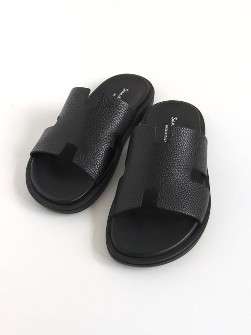 The Sandals Factoryサンダルファクトリー レザーサンダル BLACK
