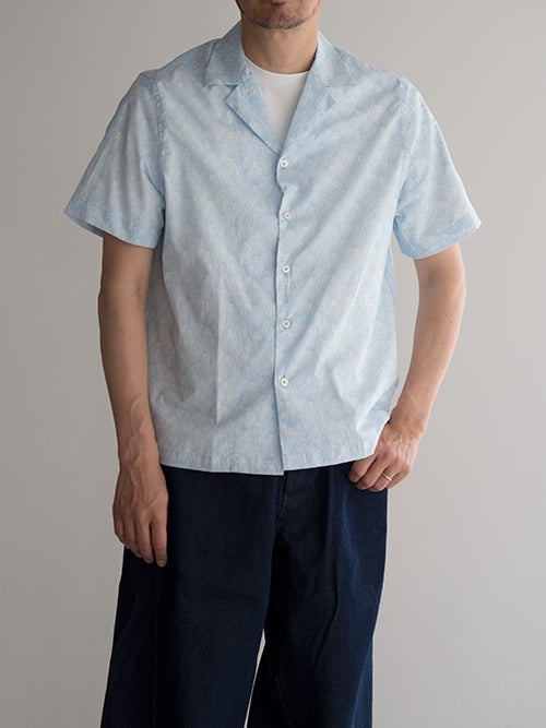 ALTEA アルテア オープンカラーシャツ BLUE | ITAL STYLE WEAR