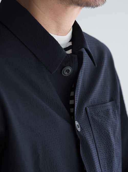 ALTEA アルテア シアサッカーシャツジャケット NAVY | ITAL STYLE WEAR