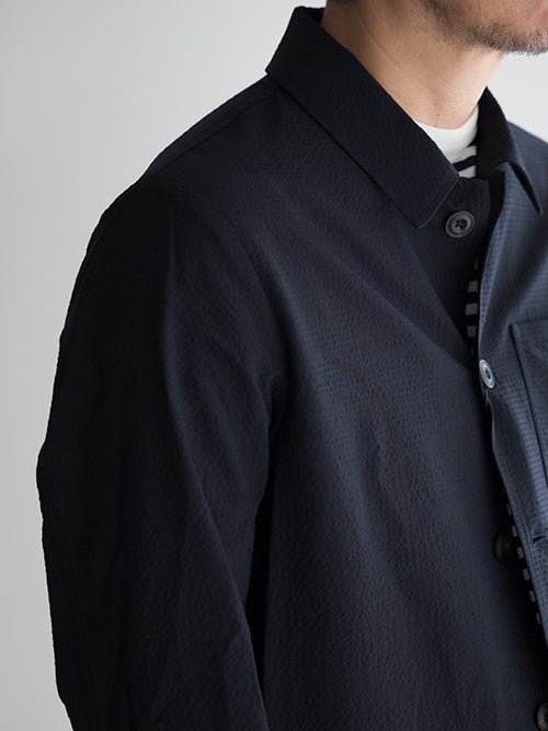 アルテア　ジャケット　イタリア ALTEA アルテア シアサッカーシャツジャケット NAVY | ITAL STYLE WEAR