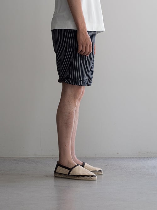 40WEFT フォーティーウェフト ストライプ柄ショートパンツ David NAVY