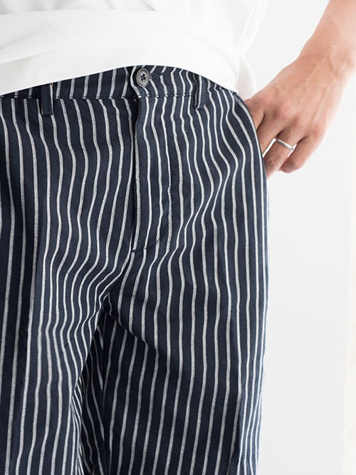 40WEFT フォーティーウェフト ストライプ柄ショートパンツ David NAVY