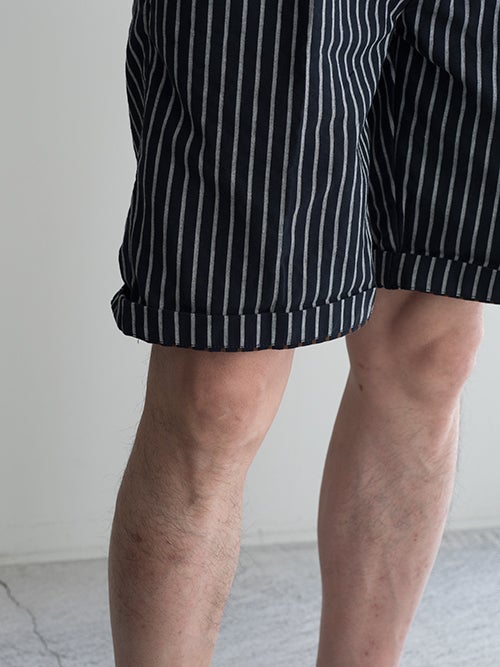 40WEFT フォーティーウェフト ストライプ柄ショートパンツ David NAVY