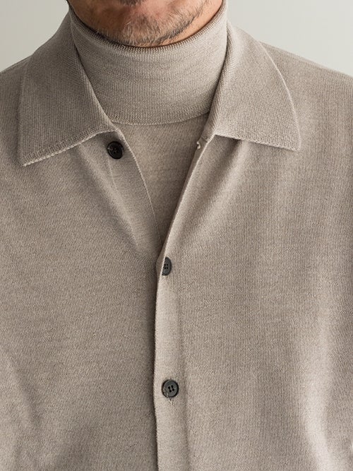 BAFY ベージュ ニットカーディガン BAFY バフィー ポロニットカーディガン BEIGE | ITAL STYLE WEAR