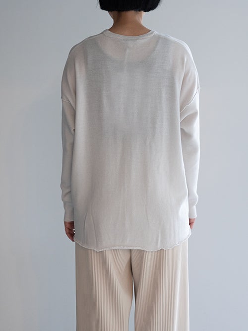 CROSSLEY クルーネックニットのバックスタイル（背面全身）