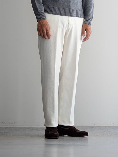 BRIGLIA1949 ブリリア1949 カシミヤ混 ホワイトデニムパンツ NEWMAND